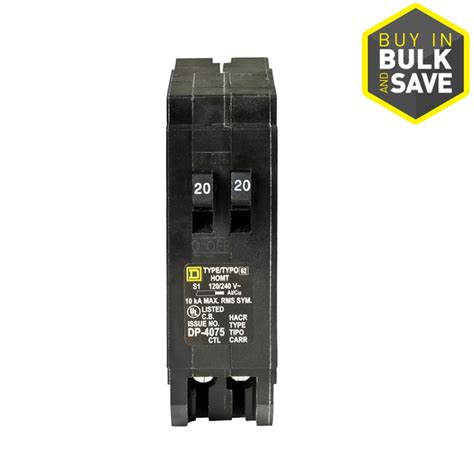 Shop Square D Homeline 20-Amp 1-Pole Tandem Circuit Breaker at Lowes.com