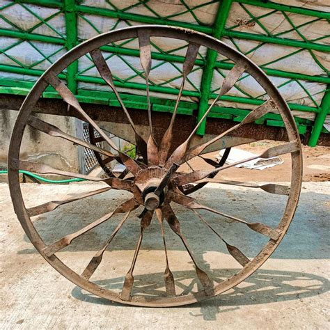 Bullock cart iron wheels stock photo. Image of circle - 243660734