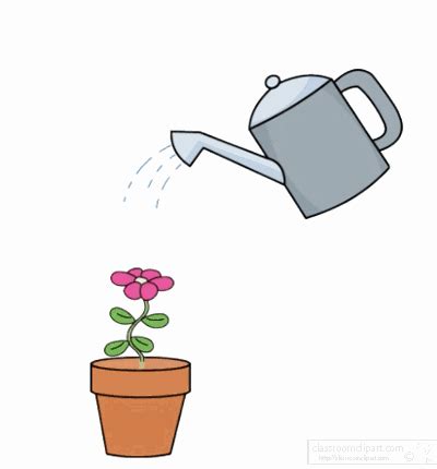 Plants Animated Clipart: growing-flower-water-can-2-animated | Animated clipart, Animation, Clip art