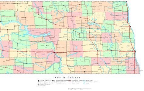 North Dakota State Highway Map - Printable Map