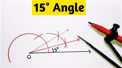 how to construct 15 degree angle with compass || 15 डिग्री का कोण - YouTube