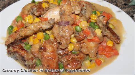 Below 100 pesos ulam || Chicken in creamy buttered vegetables. - YouTube