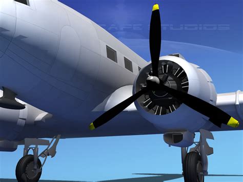 3d model dc-3 airliners douglas