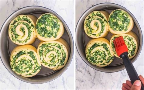 Homemade Savory Bread Rolls - Spinach and Cheese Stuffed Bread Rolls - Caramel Tinted Life