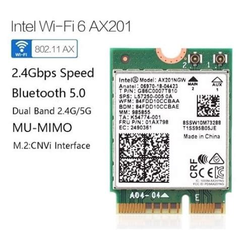 Jual Intel Wifi 6 AX201NGW Bluetooth 5.0 802.11AX Card M.2 AX201 CNVio2 ...