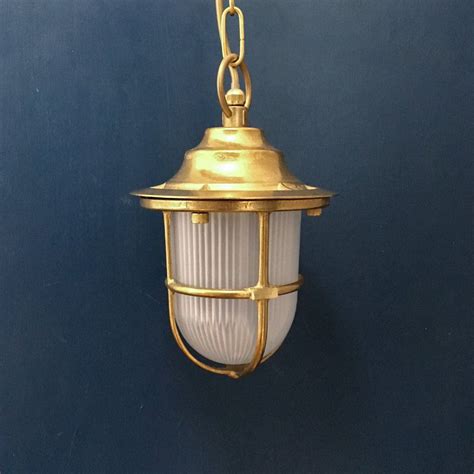 Brass Nautical Pendant Light - Frosted Glass | Nautical pendant lighting, Fish lamp, Ceiling lights