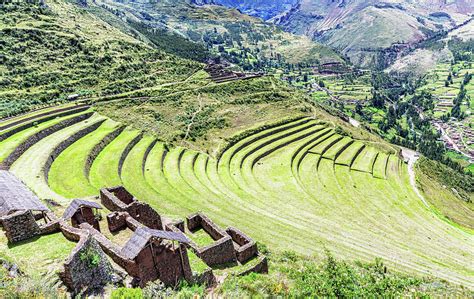 Inca plants farming terraces in Pisaq near Cusco in Peru. #7 Photograph by Marek Poplawski - Pixels