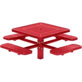 Signature Collection 40 inch Square Pedestal Picnic Tables with 4 Seat – Restaurant Furniture Plus