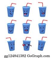 9 Soda Drink Emoticon Set Cartoon Smiley Face Clip Art | Royalty Free ...
