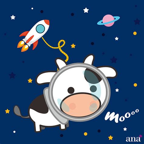 Space Cow Digital Art by Ana Ng - Fine Art America