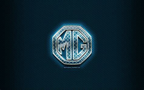 Download wallpapers MG glass logo, blue background, automotive brands ...