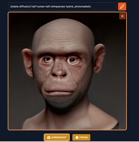 Photorealistic human/chimpanzee hybrid generated from Craiyon : r ...