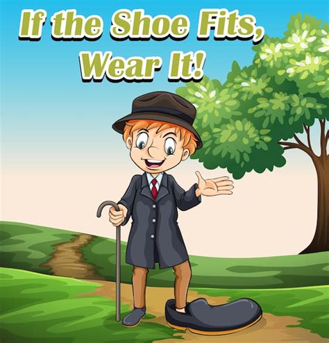 Free Vector | Idiom expression for if the shoe fits wear it