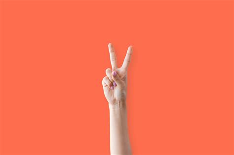 Peace Hand Sign Two Fingers Up Woman Free Stock Photo | picjumbo