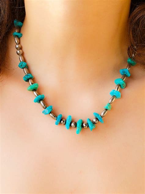 1960’s Unique Raw Turquoise Stone Navajo Vintage Necklace Edgy Jewelry, Navajo Jewelry, Women ...