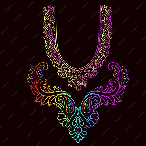 Premium Vector | Rainbow color line art floral vector illustration ...