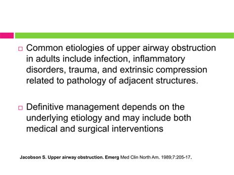 Upper airway obstruction