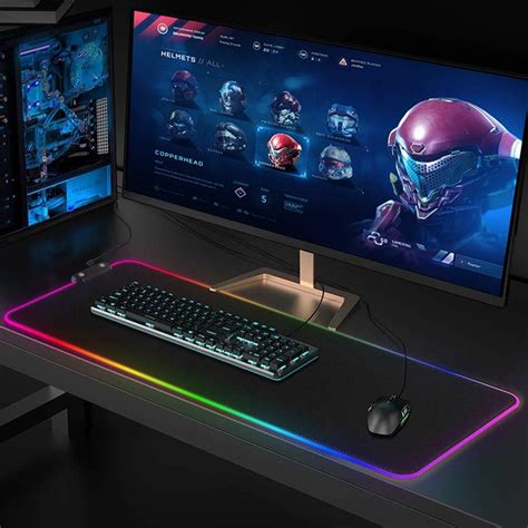 GE&YOBBY Large Rgb Gaming Mouse Pad,colorful Desk Pad With 11 Rgb Light ...