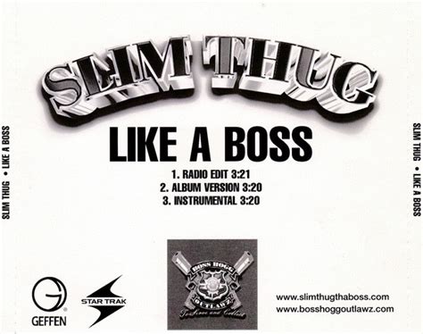 Slim Thug – Like A Boss (CDr) - Discogs