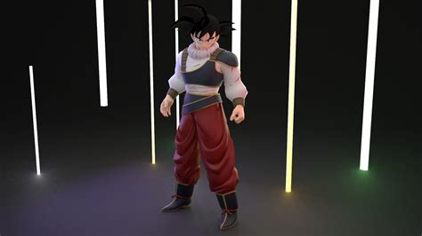 Goku yardrat Outfit 3D model rigged | CGTrader