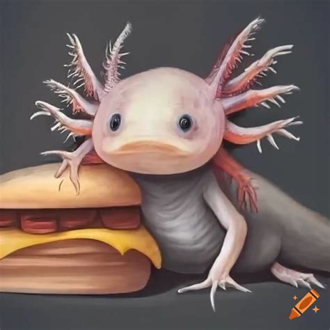 Axolotl eating fast food on Craiyon