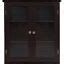 Espresso Wooden Medicine Cabinet Organizer Storage Glass Doors Bath Wall Mount | eBay