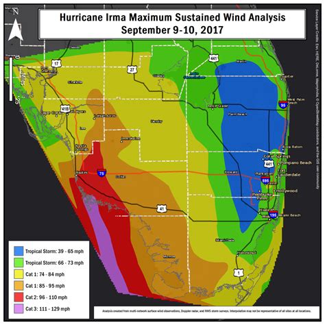 Hurricane Irma Local Report/summary - Florida Wind Speed Map ...