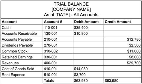 What is a Trial Balance? Overview and Examples