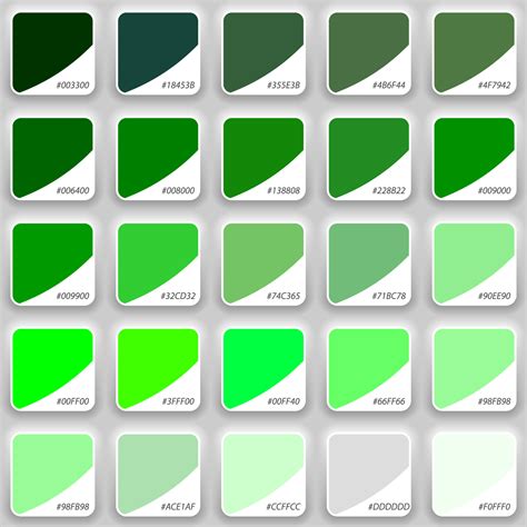 Shades of green swatch color palette. template for your design 21808763 ...