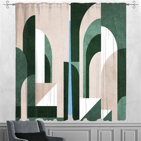 Geometric Curtains - Etsy