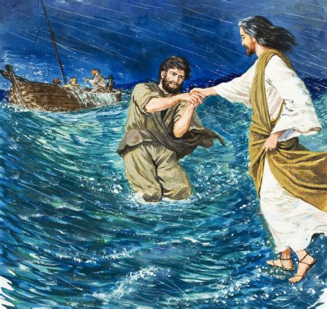 The Miracles Of Jesus Walking On Water by Clive Uptton