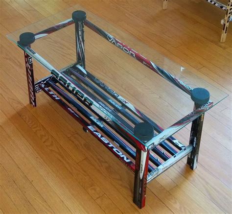 hockey stick coffee table | Hockey stick furniture, Hockey stick, Hockey bedroom