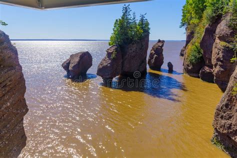 Hopewell Rocks at High Tide Stock Photo - Image of cliff, provincial ...