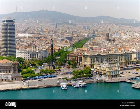 Columbus Monument on the Plaça del Portal de la Pau (Placa de Colom), south end of the La Rambla ...