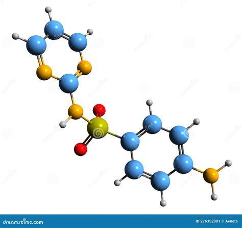 3D Image of Sulfadiazine Skeletal Formula Stock Illustration - Illustration of toxoplasmosis ...