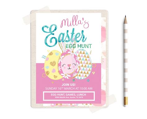 Easter Egg Hunt Printable Invitation Easter Egg Hunt Digital | Etsy