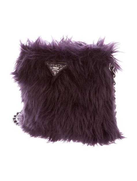 Prada Faux Fur Crossbody Bag - Handbags - PRA142404 | The RealReal