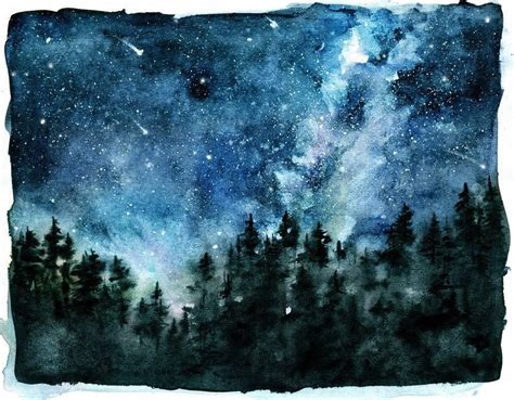 Tu recepcja — antais: Speed watercolor night sky. | Watercolor night sky, Watercolor night ...