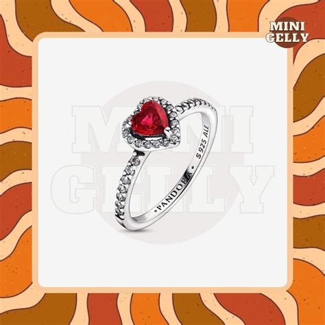 ORIGINAL PANDORA | Elevated Red Heart Ring, Women's Fashion, Jewelry ...