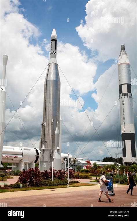 Rocket garden at Kennedy Space Center, Florida, USA Stock Photo - Alamy