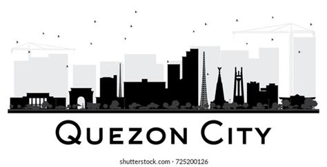 Quezon City Skyline Black White Silhouette Stock Vector (Royalty Free ...