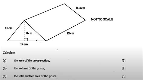 BGCSE Paper 2 - Triangular Prism (Cross Section Area, Volume and Total Surface Area) - YouTube