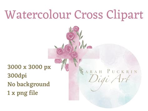 Christening Cross, Baptism, Clipart, Watercolour Elements, PNG, Clip Art, No Background ...