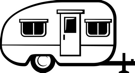 Camper Clipart Black White