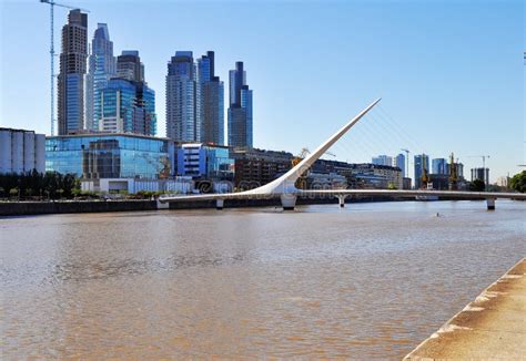 Woman S Bridge in Puerto Madero. Buenos Aires Editorial Image - Image of building, industry ...