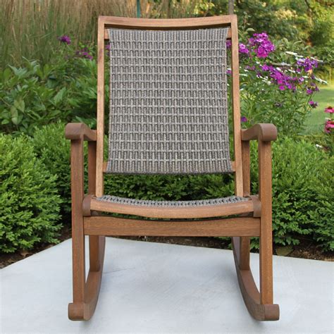 Galena Gray All Weather Wicker and Wood Rocking Chair - World Market