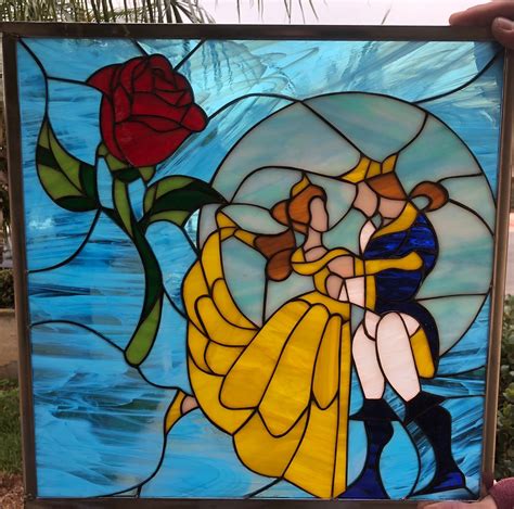 Beauty and the Beast Stained Glass - Free Customization