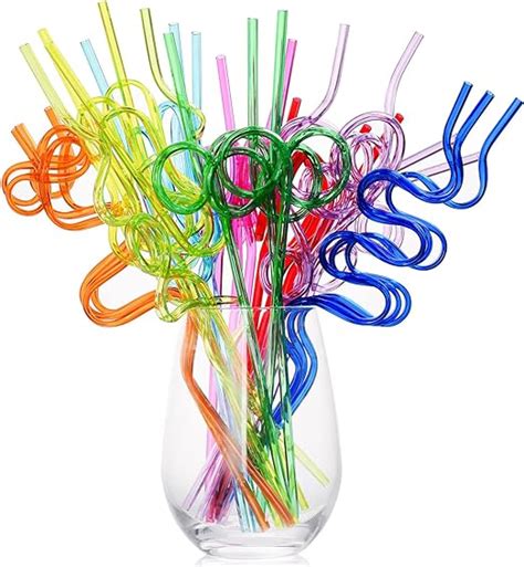 Amazon.com: Crazy Straws for Kids, 40 Pcs Reusable Silly Straws - Assorted Shapes and Colors ...