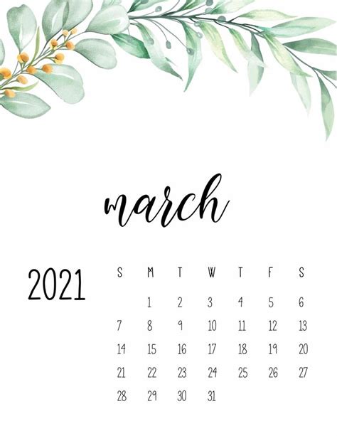 20+ Incredibly Stunning Free Printable March Calendars | Calendar ...