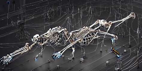 skeleton of a robot, made out of wires, cables, | Stable Diffusion ...